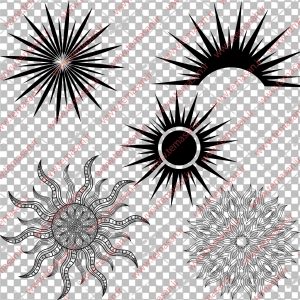 وکتور خورشید کارتونی ، وکتور خورشید فانتزی ، وکتور خورشید خانم ، طرح خورشید برای تاتو Sun Vectors