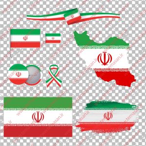 وکتور پرچم ایران ، وکتور پرچم ایران برای فتوشاپ Flag Iran Vectors